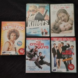 5 movies SemiPro(R)Killers(PG13) P.S.iLoveYou(PG13)OtherGuys,BFgirl (not rated)